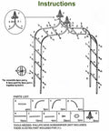 Assembly instructions for Thickened Metal Garden Arch With 16mm Pipe Diameter Beefy Heavy Duty Gothic Double Spire Arbor For Climbing Plants Roses And Vines Ideal Wedding And Bridal Party Patio Decor Black XL