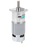 Solid 42GA775 DC Gear Motor 12V Low Speed Reversible CW CCW With All Metal Gears Overcurrent Protection for Automation And Robotics Builds, showing compact design and metal gear construction.