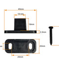 Two Sets 15 To 16 Inch High Black Floor Rail Hardware Door Track POM Guide Components For Sliding Barn Gate Stopper, dimensions shown
