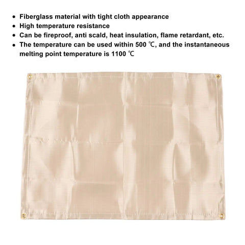 Fire Pit Mat For Bonfire And Grillin Sessions, 0.43 Inch Thick Glass Fiber Fireproof Blanket with high temperature text