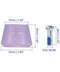 Dope Adjustable Rubber Roller Skate Stopper Brake Block Toe Stop For Indoor And Outdoor Skating With Easy Screwdriver Setup And Secure Grip Fits 1.46 To 1.85 Inch Dia Purple, showing dimensions and screw included.