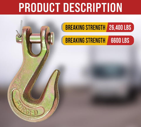 10 Pack Three Eighths Clevis Grab Hooks Grade 70 For Tow Chains And Wrecker Use Forged Alloy Steel G70 Heavy Duty