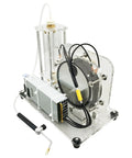 Front view of PreAsion 100-240V electrolysis water machine with clear acrylic frame and coil assembly