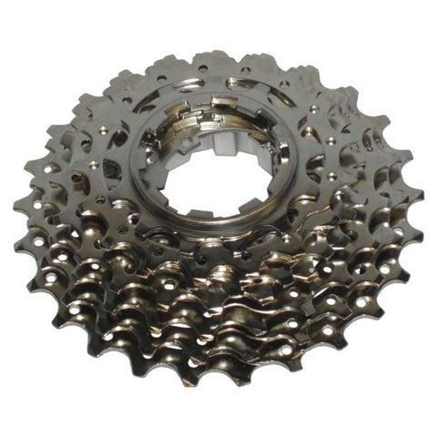 105 5700 10 Speed Road Cassette 11 25 Teeth Silver with Hyper Glide sprockets and close ratio gearing, side view