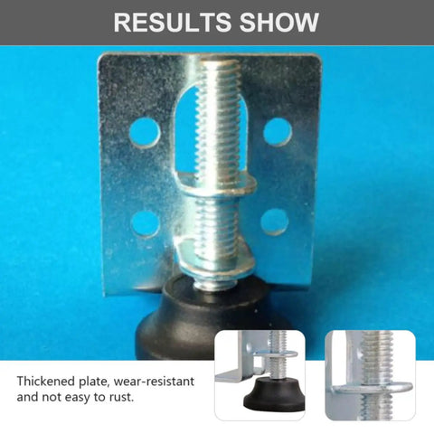 4 Piece Adjustable Furniture Leg Leveler Set With Carbon Steel And Nylon Material Anti Slip Cabinet Leveling Feet close-up