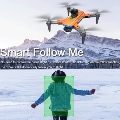 360 Degree Obstacle Avoidance GPS Drone With 4K Camera For Grownups Brushless Quadcopter with Smart Follow over snowy mountains
