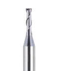 Carbide end mill, close-up view, TiAlN coated, 2-flute flat-nose, 1/16 in dia, 1/8 in shank