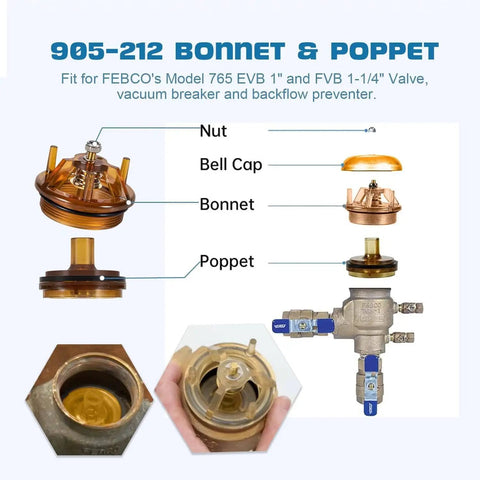 Bonnet Repair Kit For 765 Vacuum Breakers And Backflow Preventers In One Inch And One Quarter Inch Sizes Black parts diagram