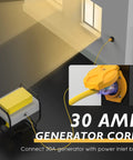 Heavy Duty 30 Amp Generator Extension Cord L14 30P L14 30R 125 250V 7500W 10 AWG SJTW with lighted power indicator in use