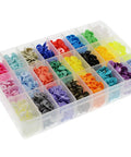 Snap Fasteners Kit With Pliers Size 16 T3 Plastic No Sew Buttons in 24 Colors for Crafts and DIY Projects, container view.