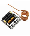 1000W 20A ZVS Low Voltage Induction Heating Board Power Supply Module Flyback Driver For Heater Coil With Heavy Duty Voltage Regulation And No Nonsense Noise Filtering Built To Last Finished Product with copper coil and heatsink