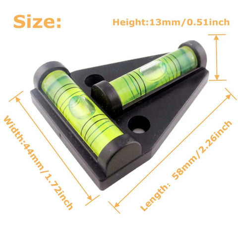 Nailed In Position Kick Ass 4 Pack T Level Bubble Spirit Levels For RV Camper Trailer Cross Check Leveler Aligning Tripods Cameras Woodshop Black Acrylic Construction
