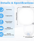 Specifications of Straight Up Heavy Duty Wireless Motion Sensor Led Wall Lights With Rechargeable 6000 Mah Battery and Nifty Remote Control.
