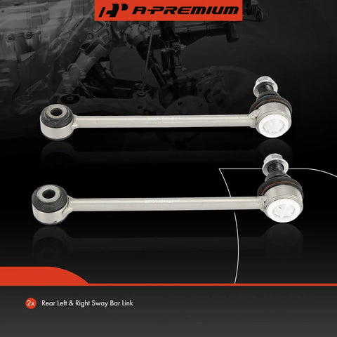 BMW Two Pack Rear Sway Bar Links Stabilizer Links For A Solid Ride On 1 Series And 3 Series Models Showing Two Metal Links On Black