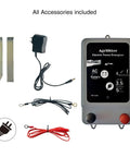 Dual Power Electric Fence Energizer For 20 Acre Pastures 2 In 1 Design Runs On Battery Or AC Power 10000 Volt Pulse with accessories