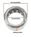 Drop In One Way Roller Clutch Bearing Replacement 6J540401 J54 0401 for Daiwa reels, 14.1x11x8.8mm, silver, close-up view