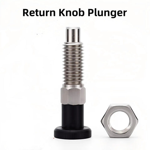 Pack Of Two Shop Ready Heavy Duty Stainless Steel Push Fit Ball Nose Spring Plungers M12 X 1.75 Retractable Index Locating Pin Featuring Secure Thumb Adjustment.