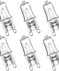 Six G9 Halogen Bulb 120V 25W T4 Type 2 Pin Base, Dimmable Warm White 2700K, 360 Degree Beam, Energy Saving No Mercury