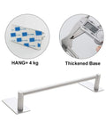 Self Adhesive Bathroom Towel Bar 16 Inch Brushed Nickel Stainless Steel No Drilling Wall Mounted Rack Waterproof Stick On Hanger Modern Bathroom Organizer with adhesive backing and thickened base measurement