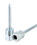 50 Pack Vertical Rod Anchor Screws, DIY Friendly, Three Eighths Inch Diameter And One Quarter Inch Threaded Rod, Two Inch Length