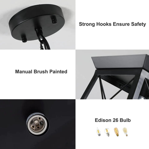 Details of Farmhouse Kitchen Island Pendant Lights Dope Rustic Industrial Chandelier With Whitewashed Finish And Graphite Iron Frame
