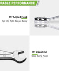 Half Inch Wrench With 15 Degree Offset And 12 Point Box End Industrial Grade Chrome Vanadium Steel Mirror Polished Finish Rustproof And Durable SAE Combination Tool For Heavy Duty Repairs showing angled head and open end.