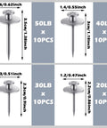 40 Piece Double Headed Picture Hangers Nails For Hanging Photos And Wall Art With Four Weight Options 20 Lb 30 Lb 40 Lb And 50 Lb