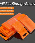Orange Plastic Drill Bits Storage Box With Pull Out Design, Durable Tool Case For Twist Drills And Tap Accessories, Thickened Build