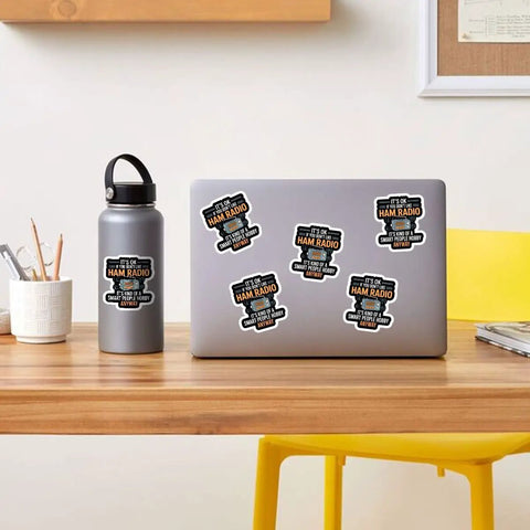 Laptop with Ham Radio Sticker Set 3 Pcs Funny Operator Quote Vinyl Decals Waterproof For Laptops Transceivers Notebooks Toolboxes And Gear