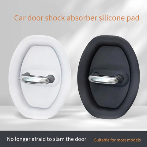 Slick Auto Door Lock Buffers Shield Metal Buckles From Gnarly Scratches While Acting As Sound Deadening Cushions For A Tight Fit And Super Smooth Shuts On Your Daily Driver Keeping Trim Fresh, featuring black and white silicone pads.