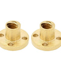 Two Pack Brass Nut For T8x8 Lead Screw 8mm Diameter Acme Thread 2mm Pitch 4 Start 8mm Lead For 3D Printer Z Axis