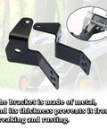 Two Pack Lawn Mower Deck Gauge Wheel Bracket Kit For 42 Inch Deck with two metal brackets and measurement detail