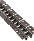 1pc 1.5 Meter 08B Bending Plate Plus Silent Drive Roller Chain With Matching Industrial Sprocket Gear Set Range From 10 To 20 Teeth For Smooth Heavy Duty Mech Work, close-up view of metal chain links.