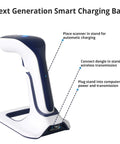 Wireless Portable 1D Bluetooth Barcode Scanner With Stand Handheld 3 In 1 Cordless Rechargeable Scan Gun for USB Reader