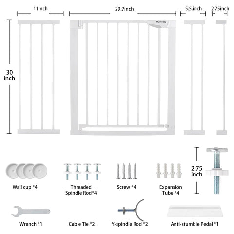 Extra Wide Baby Gate For Stairs And Doorways With Walk Through Door Auto Close Pet Gate Pressure Mounted Fits 29.5 To 51.5 Inches Easy Install Moms Choice Award Winner Kid Safe Home Safe