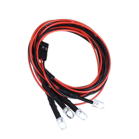 Universal RC Light Strips Kit With White LED Lampshade For Axial Scx10 D90 HSP 1 To 10 RC Crawlers Upgrade Accessory wires close-up