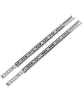 Bottom Mount Drawer Slides With Silent Glide And Ball Bearing, 17mm Wide Cold Rolled Steel Rails, 2 Pack on white background