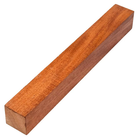 African mahogany turning blank, 1-1/2 in square x 12 in, kiln-dried hardwood (single piece)