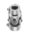 Chrome Steering Universal Joint Shaft 1 Inch DD By Three Quarters Inch DD, Heavy Duty Single U Joint, 83mm Total Length, close-up view