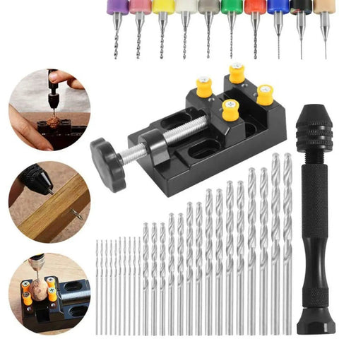 Hand Engraving Punch For PCB Mini Drill Electric Adapter handheld tool kit with assorted drill bits and non-slip handle