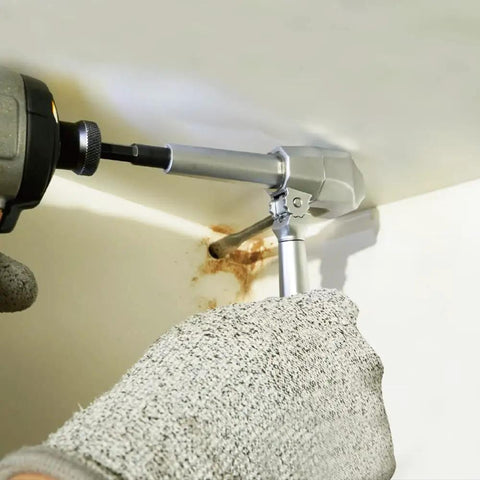 Right Angle Drill Attachment With Adjustable Adapter, Impact Fit, All Metal Body, Steel Gear, Delivers 500 Inlbs Torque