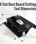 2 Inch V Cut Duct Board Tool For HVAC Foldable Joint Duct Sheet Cutter dimensions diagram with black sled frame visible