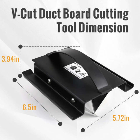 2 Inch V Cut Duct Board Tool For HVAC Foldable Joint Duct Sheet Cutter dimensions diagram with black sled frame visible