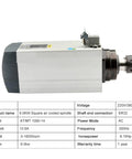 Heavy Duty 6KW Air Cooled Spindle Motor For CNC Router Woodworking Engraving Tools With ER32 Collet 18000 RPM 300Hz Italian Build side view.