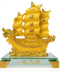 Gold Dragon Feng Shui Sailing Ship Statue For Home And Office Decor Boosts Fortune, Success, And Prosperity Dope Gift For Housewarmings