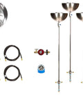 Portable Propane Stainless Steel Tiki Torches 72 Inch Set Of 4 For Outdoor Backyard Patio Lighting Marine Grade 316 Stainless Includes All Parts Except LP Tank visible parts