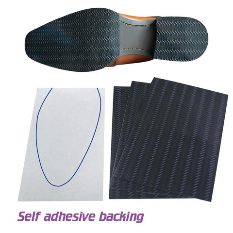 Two Pairs Across Four Pieces Wave Pattern Shoe Sole Protectors With Self Adhesive Anti Slip Grips And Heel Pads Built To Cut Noise