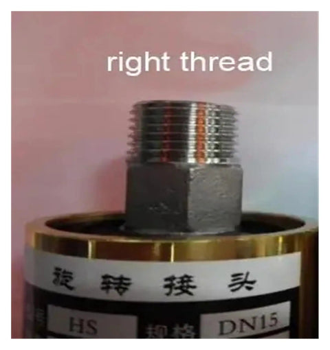 1 Inch Right Thread Copper Two Way Rotary Union Swivel Joint For Cooling Water Systems, High Flow Rotary Connector For Plumbing And Hydraulics, Durable Metal Hose Fitting. Right-thread close-up.