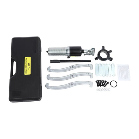 Heavy Duty 20 Ton Max Hydraulic Gear Puller Tool Kit Loaded With Storage Box And 2 Or 3 Jaw Wheel Bearing Extraction Separator For Knocking Out Stubborn Truck Hubs Rotors Car Axles Pulleys Brake Drums And Gears Using Powerful Manual Hand Pump, case and jaws