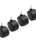 2 Inch Swivel Caster Wheels Set Of 4 With Black Nylon M8 Threaded Stem For Heavy Duty Furniture Tables Cabinets